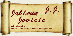 Jablana Jovičić vizit kartica